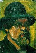 Theo van Doesburg Self-portrait wit hat. USA oil painting artist